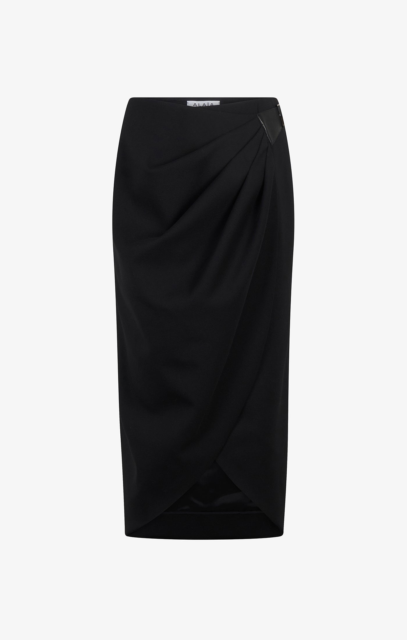 Wrap Skirt in Wool - Black Alaïa