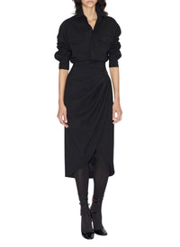 Wrap Skirt in Wool - Black Alaïa