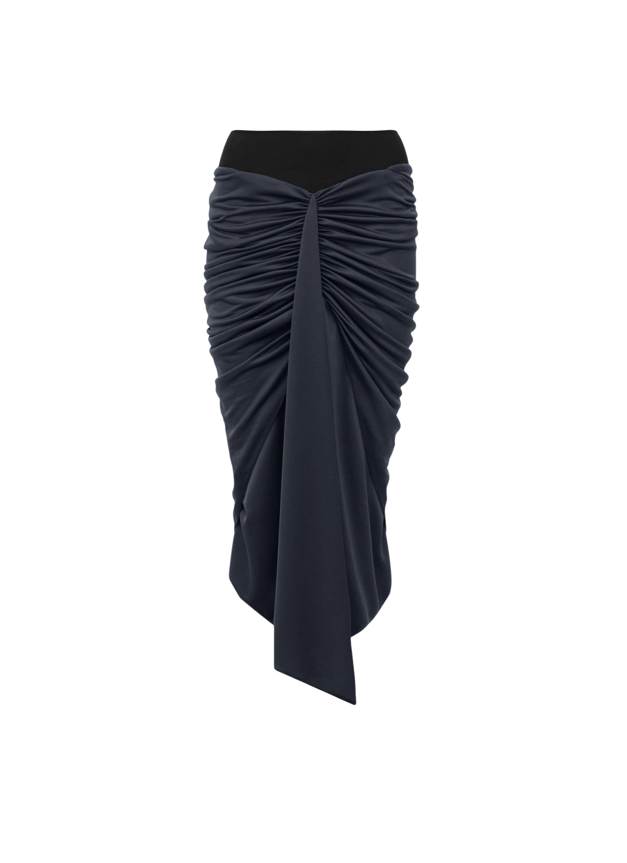 Jupe drapée en jersey fluide - Noir Alaïa