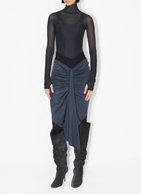 Jupe drapée en jersey fluide - Noir Alaïa