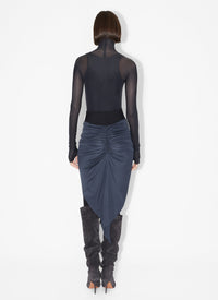 Jupe drapée en jersey fluide - Noir Alaïa