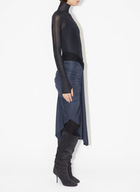 Jupe drapée en jersey fluide - Noir Alaïa