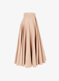 Jupe midi plissée à rayures - Beige Clair