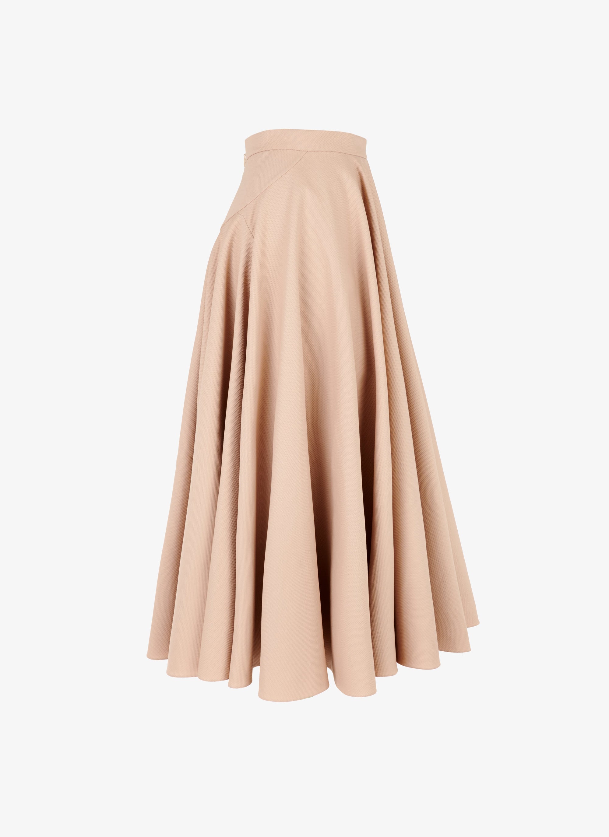 Jupe midi plissée à rayures - Beige Clair