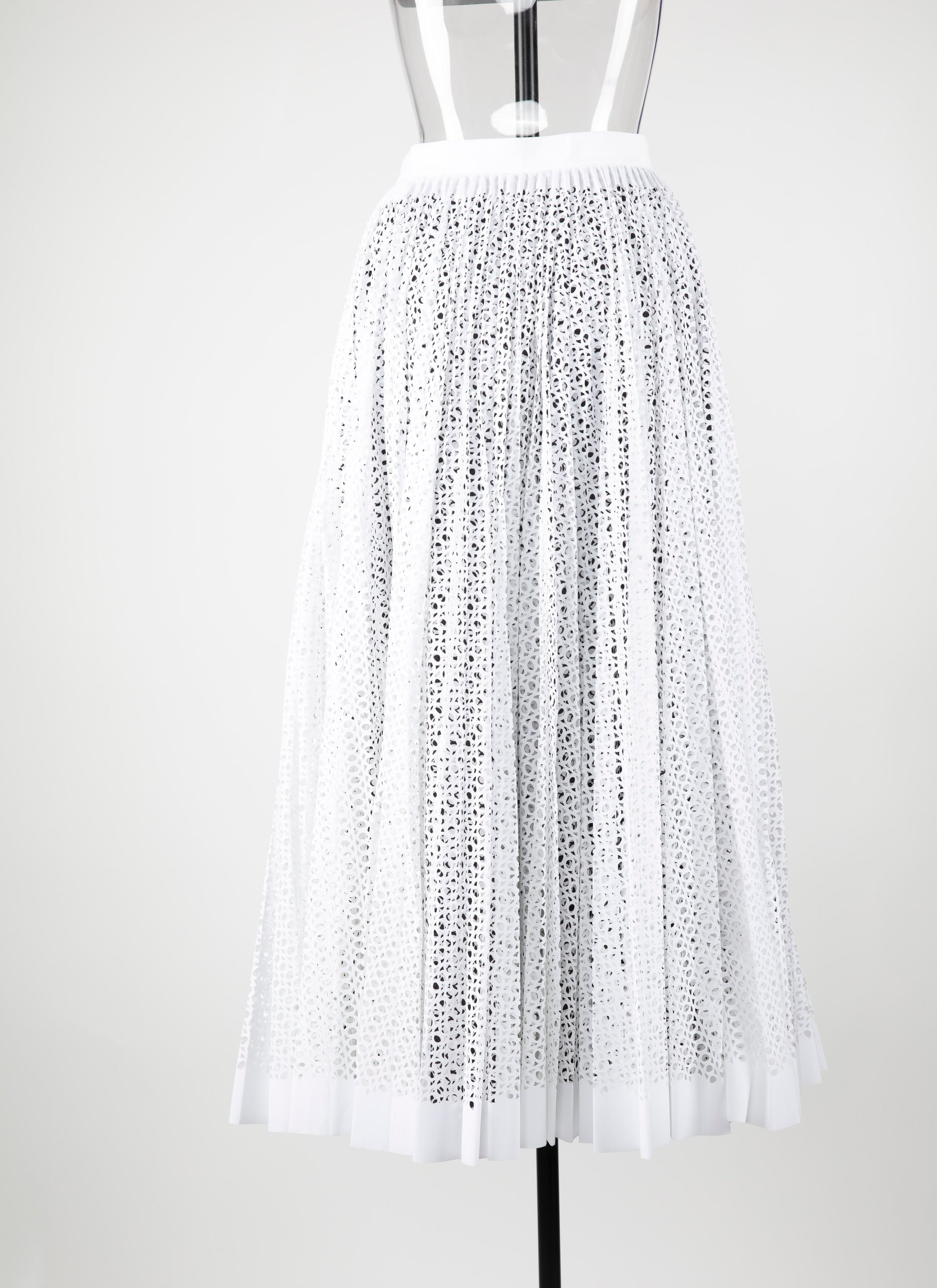 Jupe longue multicolore ajourée - Blanc intense