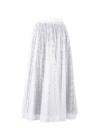Jupe longue multicolore ajourée - Blanc intense