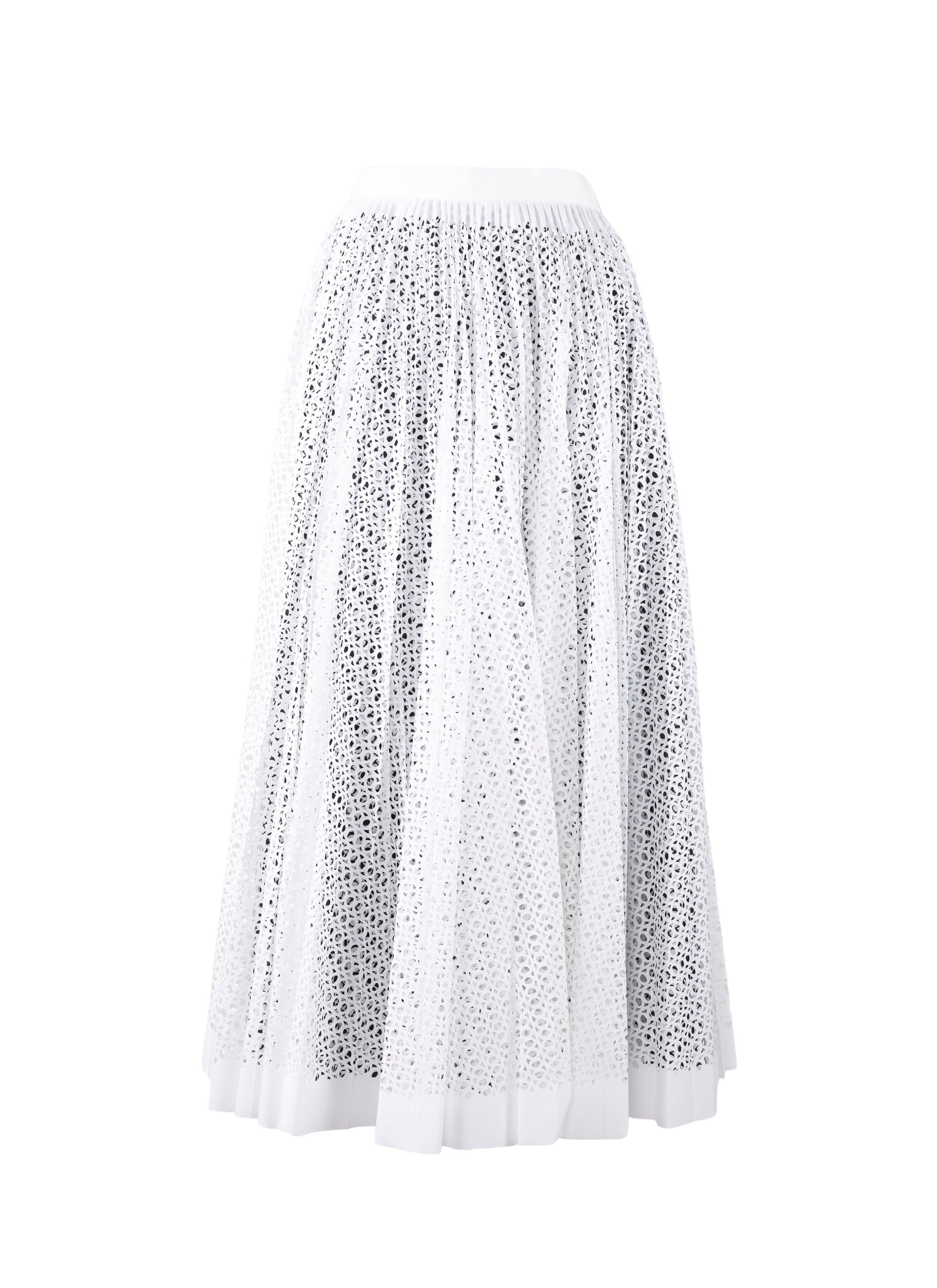 Jupe longue multicolore ajourée - Blanc intense