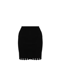 Openwork skirt in mesh - Black