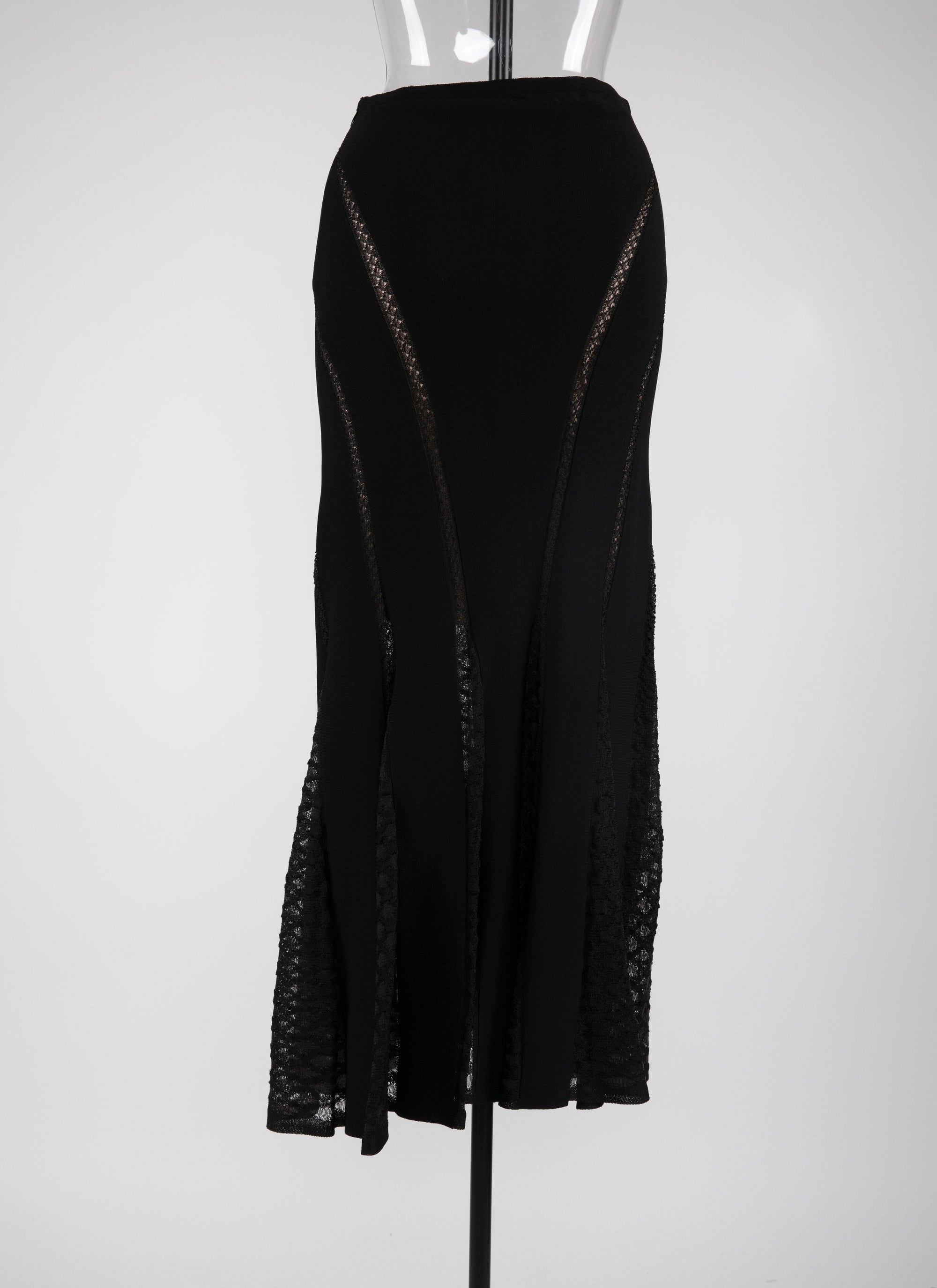 Jupe longue en dentelle - Noir