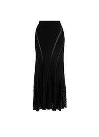 Jupe longue en dentelle - Noir
