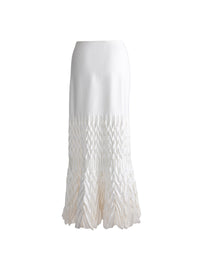 Long fitted skirt in wool - Ivory