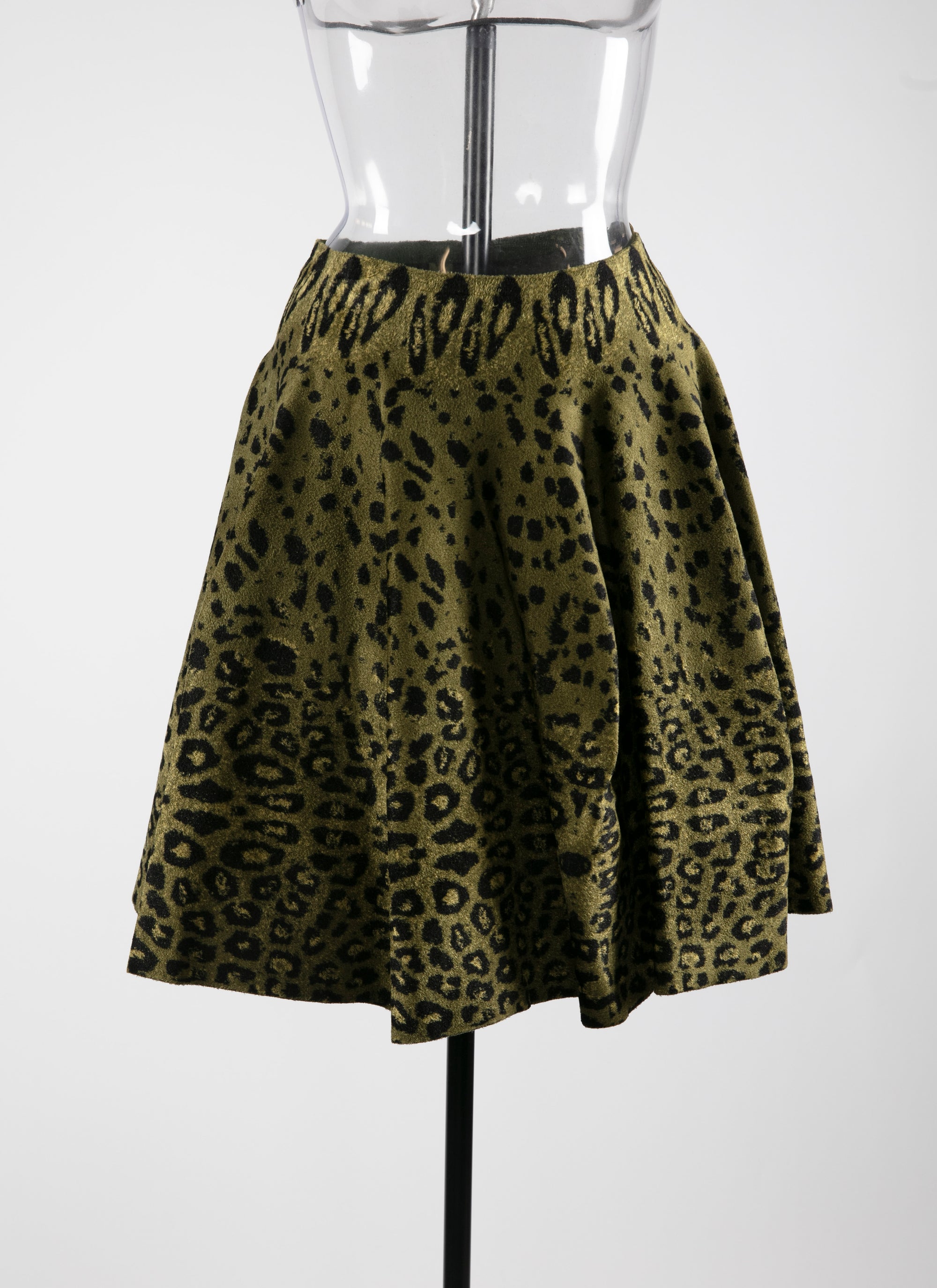 Jupe courte à imprimé animalier - Vert & Noir