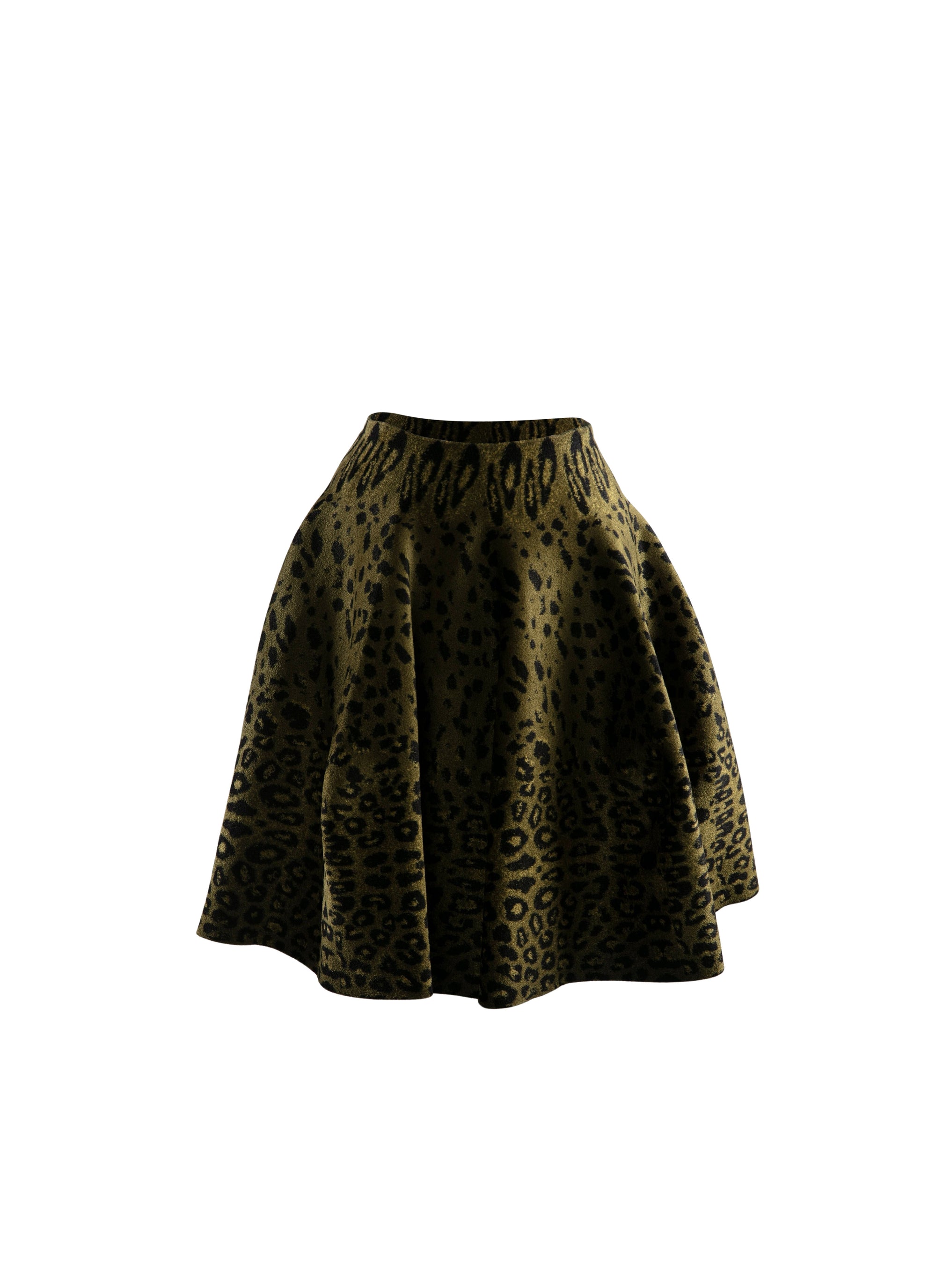 Jupe courte à imprimé animalier - Vert & Noir