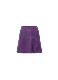Mini jupe évasée en laine velours - Glycine