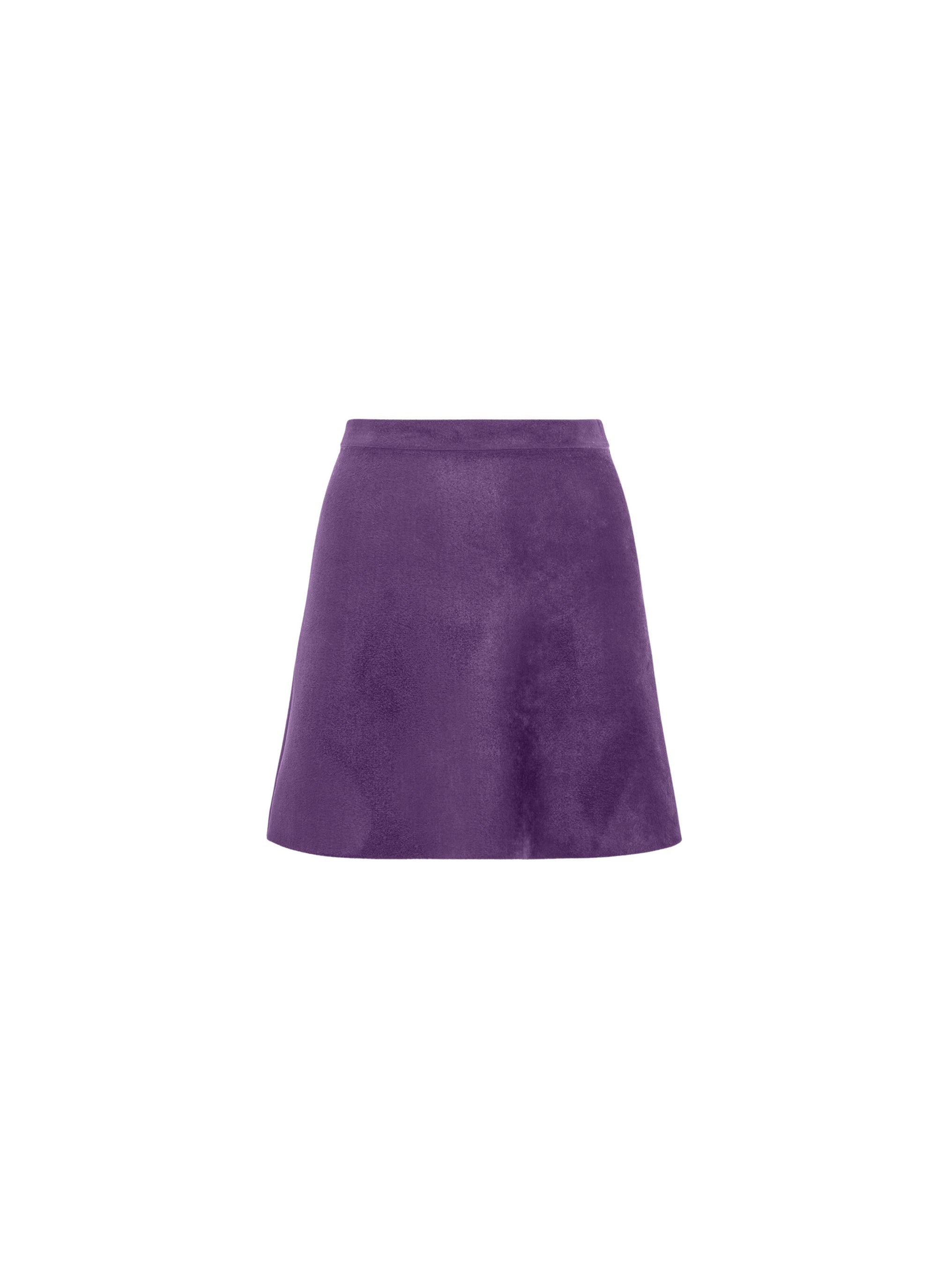 Mini jupe évasée en laine velours - Glycine