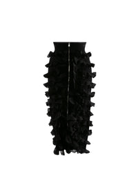Jupe droite à volants zip - Noir Alaia