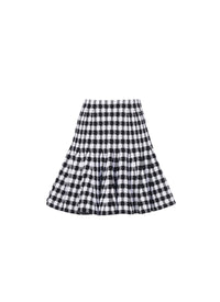 Jupe évasée à carreaux - Noir & Blanc
