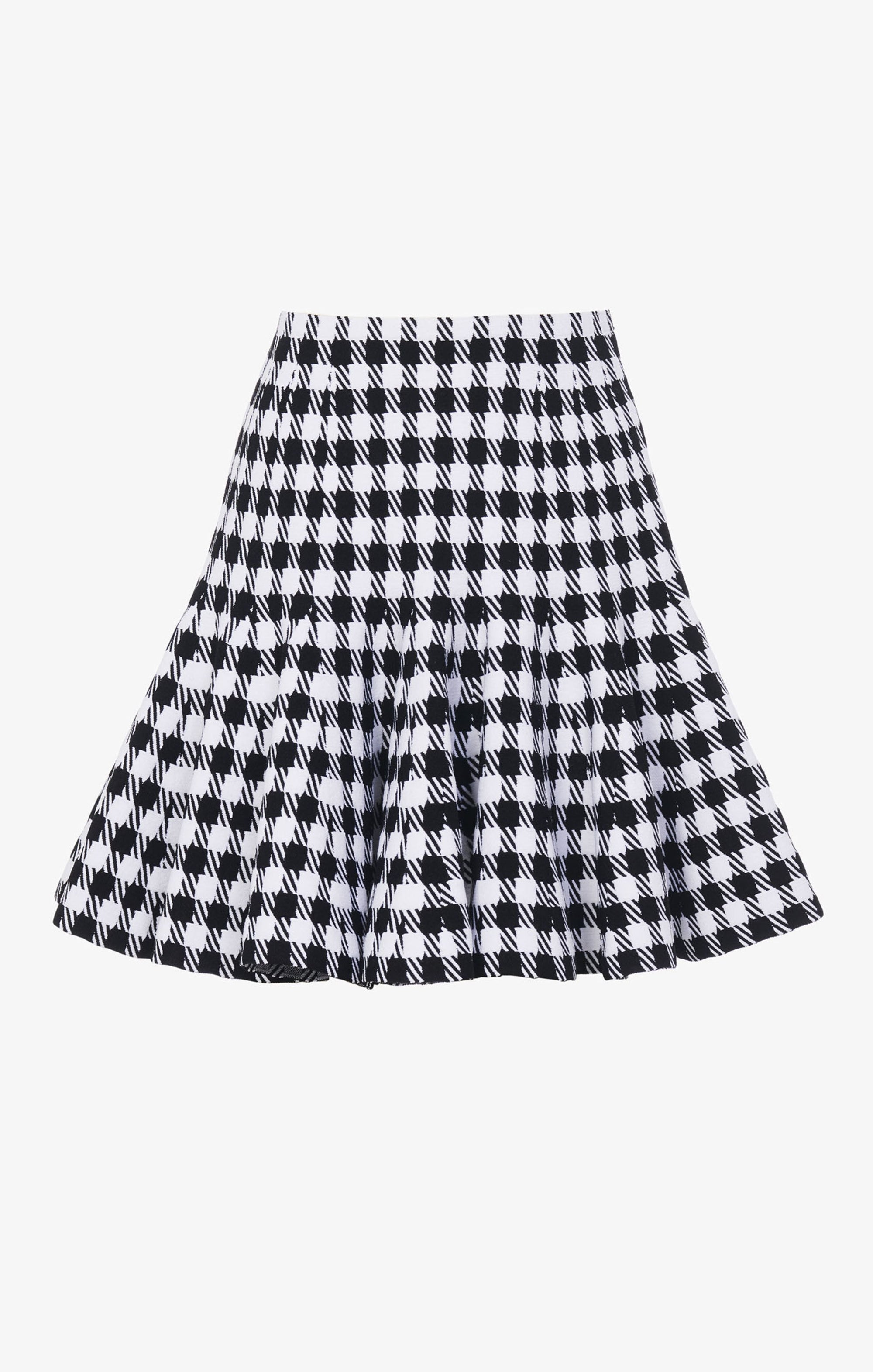 Jupe évasée à carreaux - Noir & Blanc