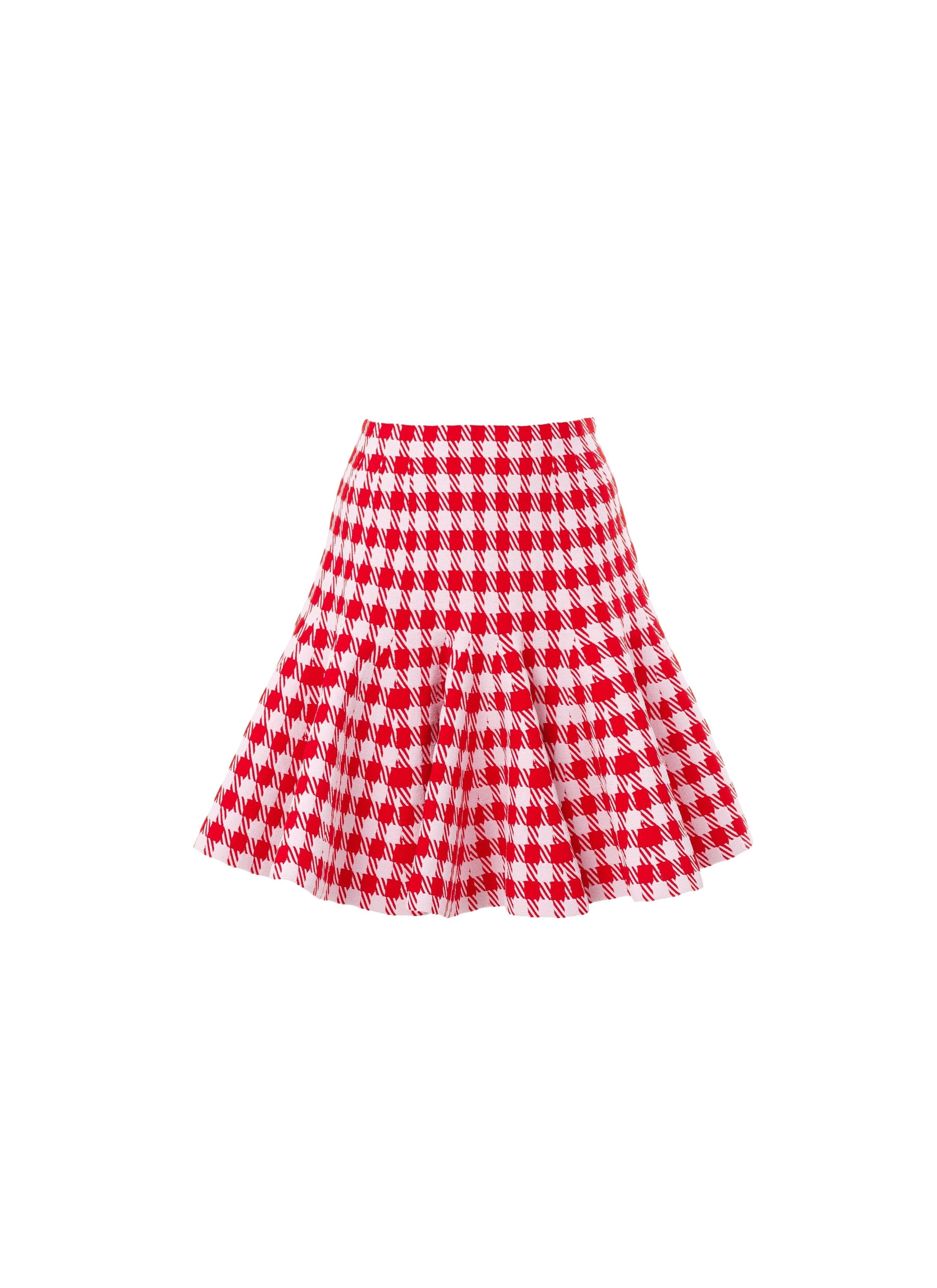 Jupe évasée à carreaux - Rouge & Rose