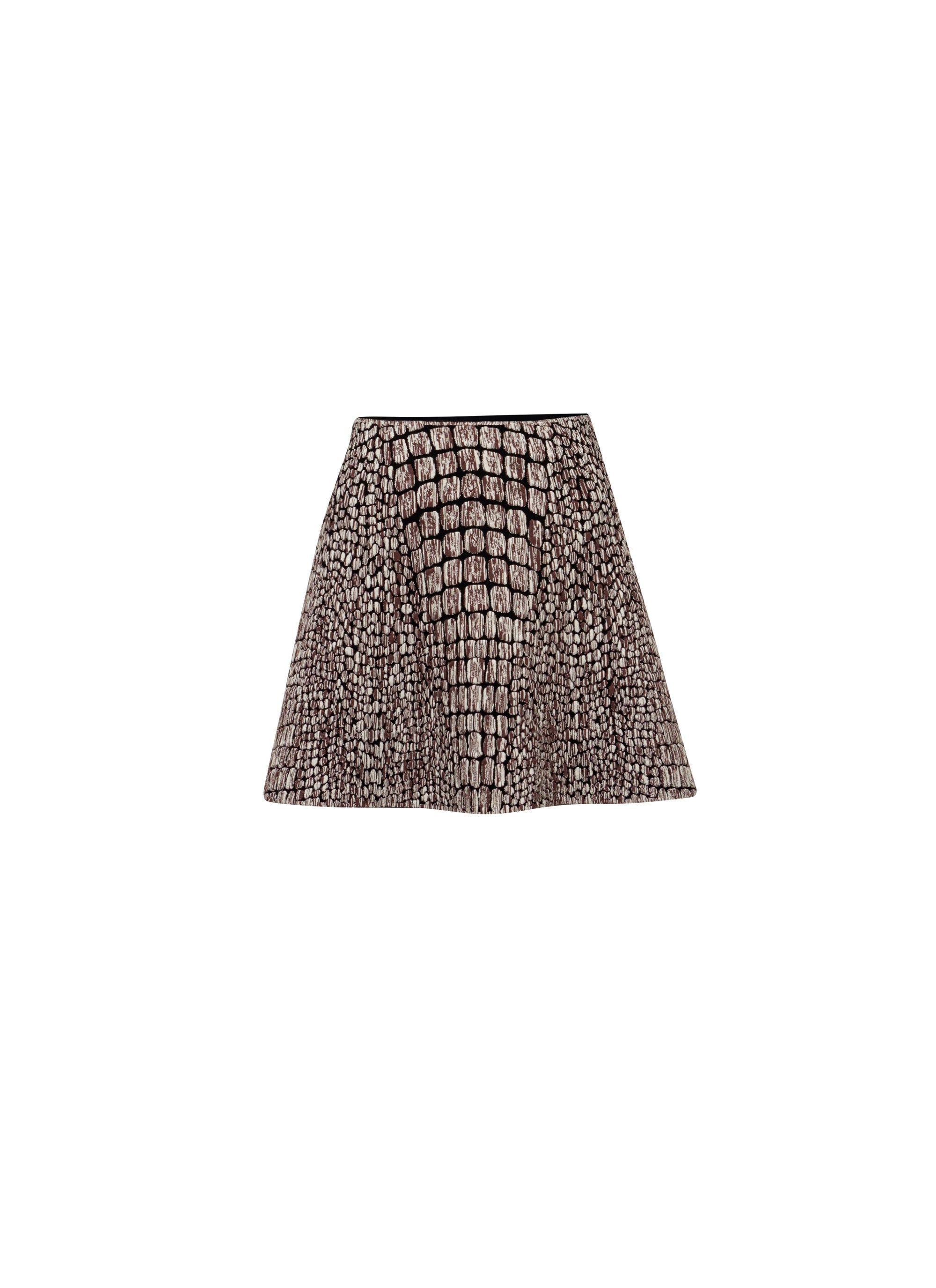 Croco jacquard skirt - Black & Brown