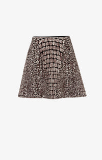 Croco jacquard skirt - Black & Brown