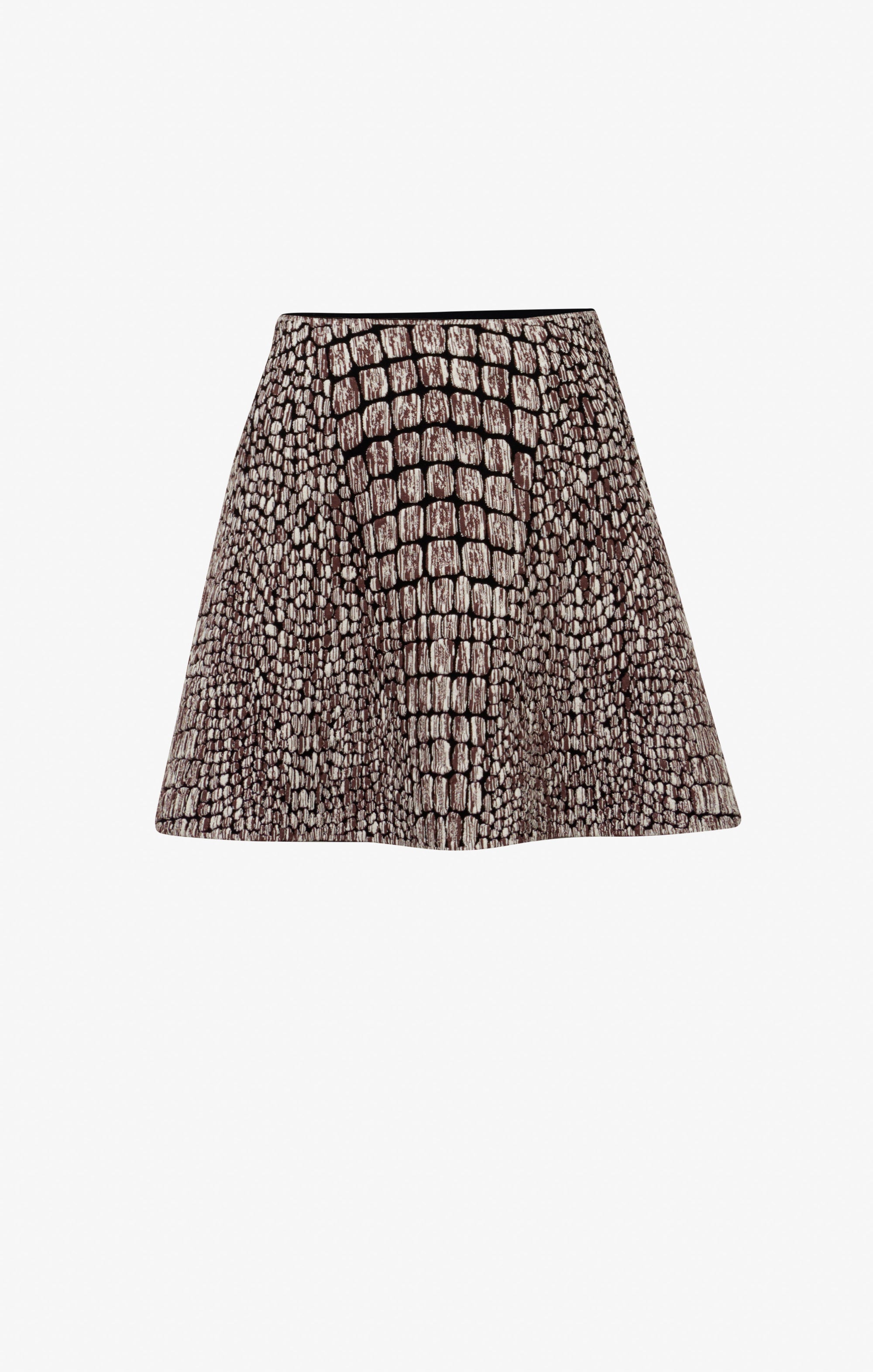 Croco jacquard skirt - Black & Brown