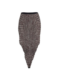 Croco jacquard skirt - Black & Brown