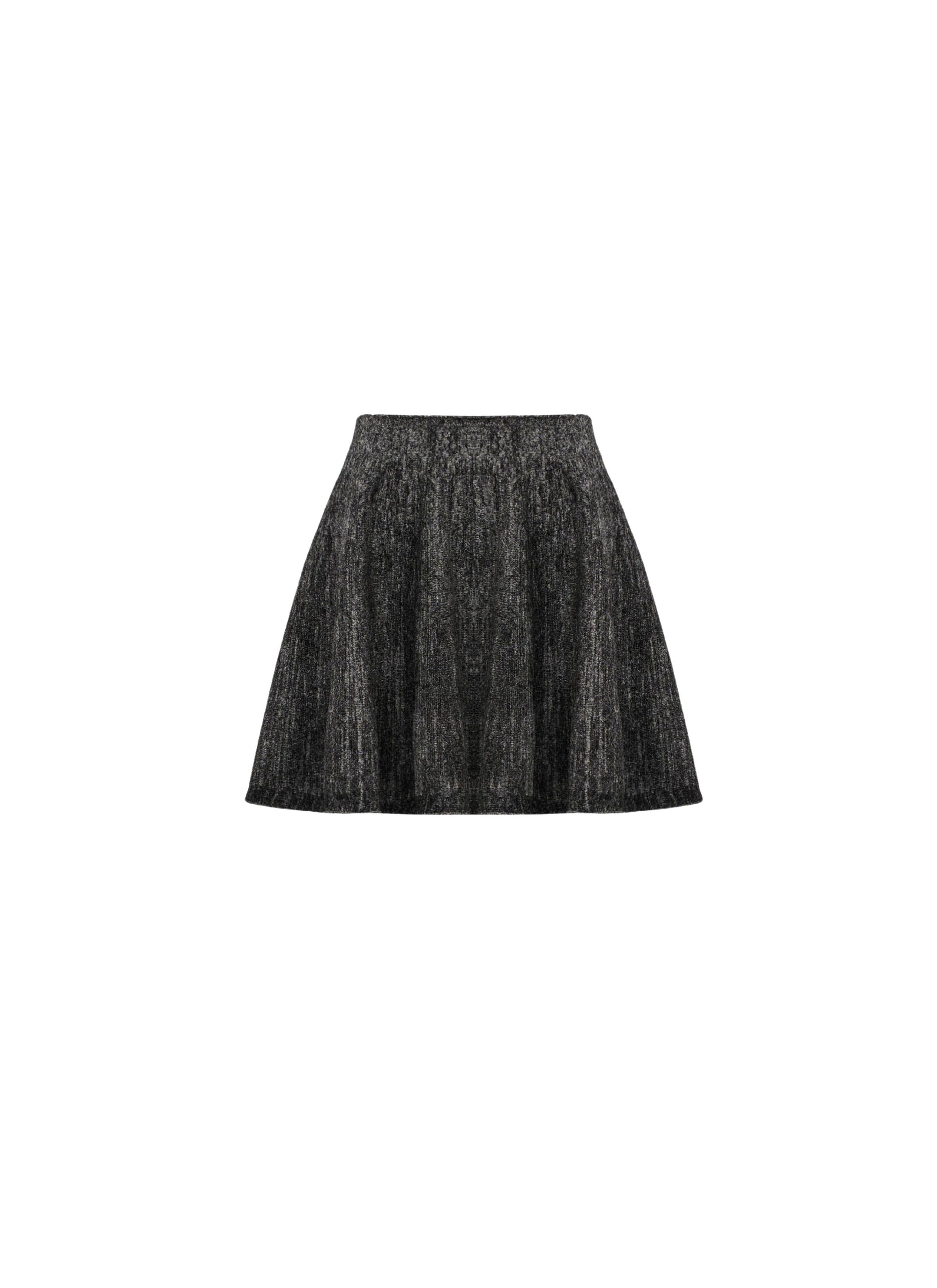 Chine Velvet Skirt - Grey