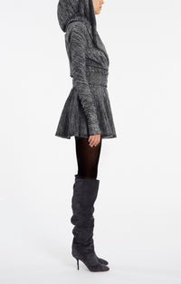 Chine Velvet Skirt - Grey