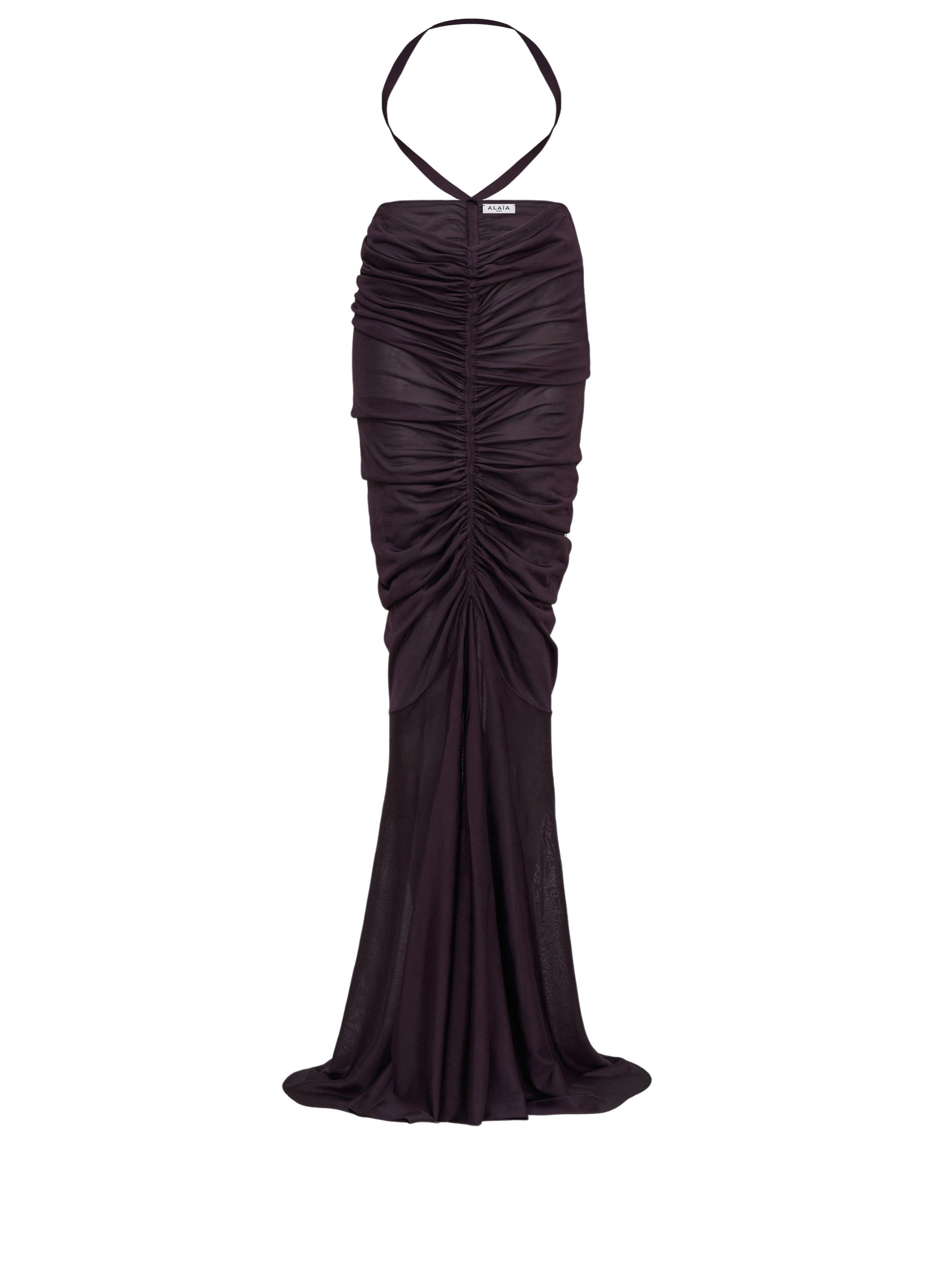 Harness skirt in draped viscose - Plum
