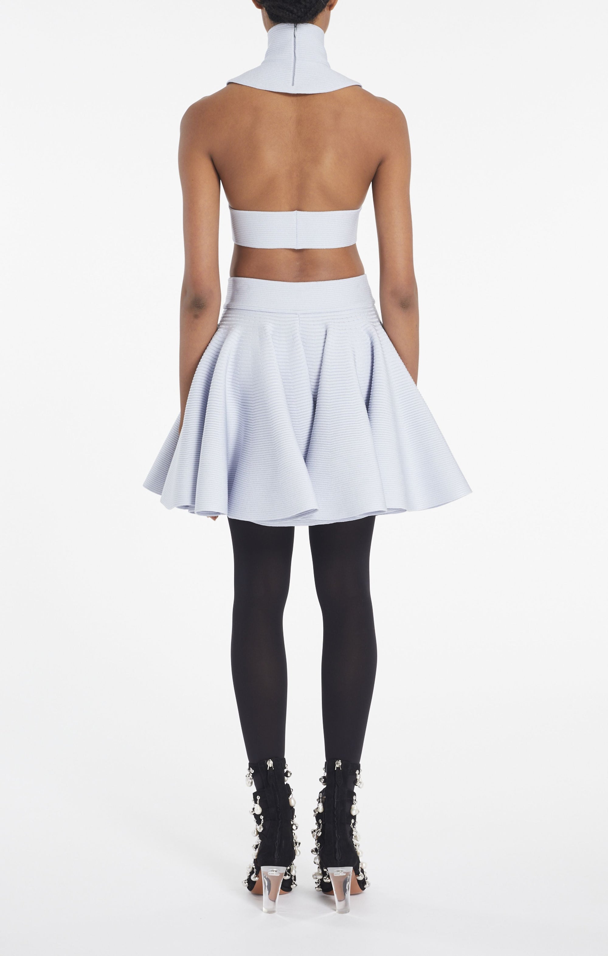 Jupe à côte circulaire - Noir Alaïa