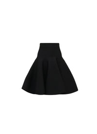Jupe à côte circulaire - Noir Alaïa
