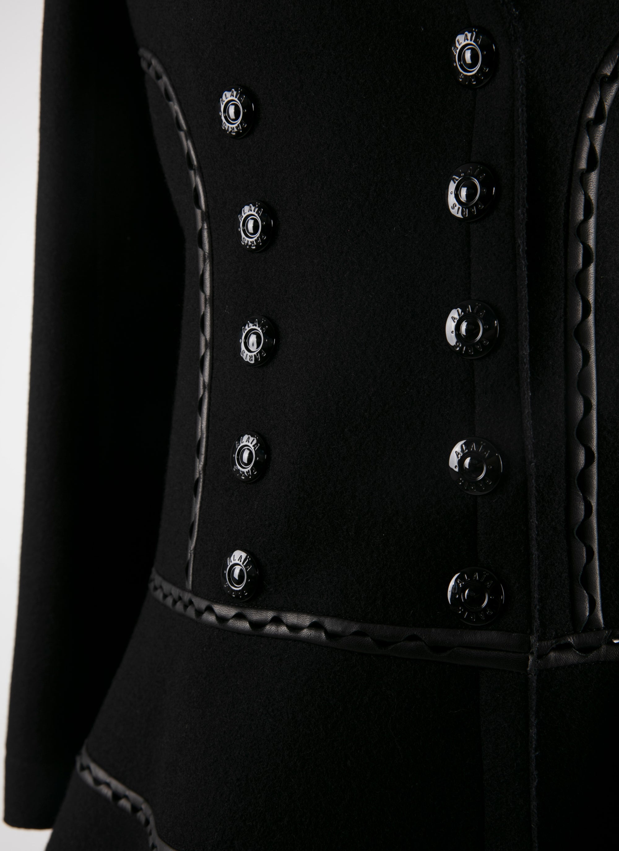 Manteau charnière en laine - Noir