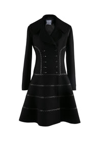 Manteau charnière en laine - Noir