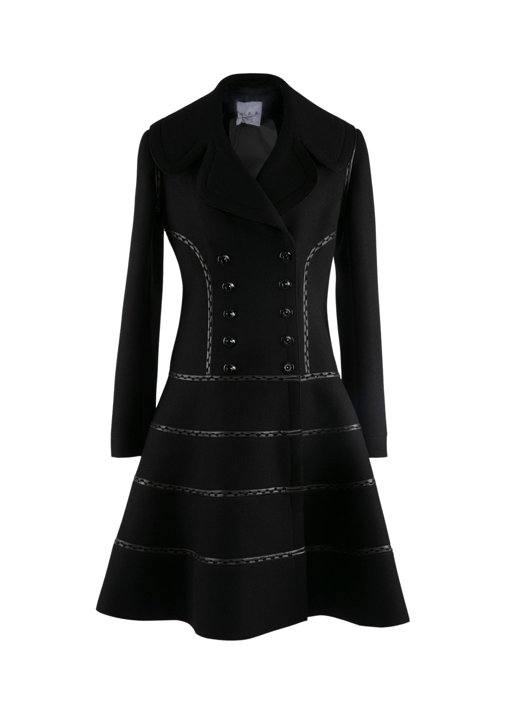 Manteau charnière en laine - Noir