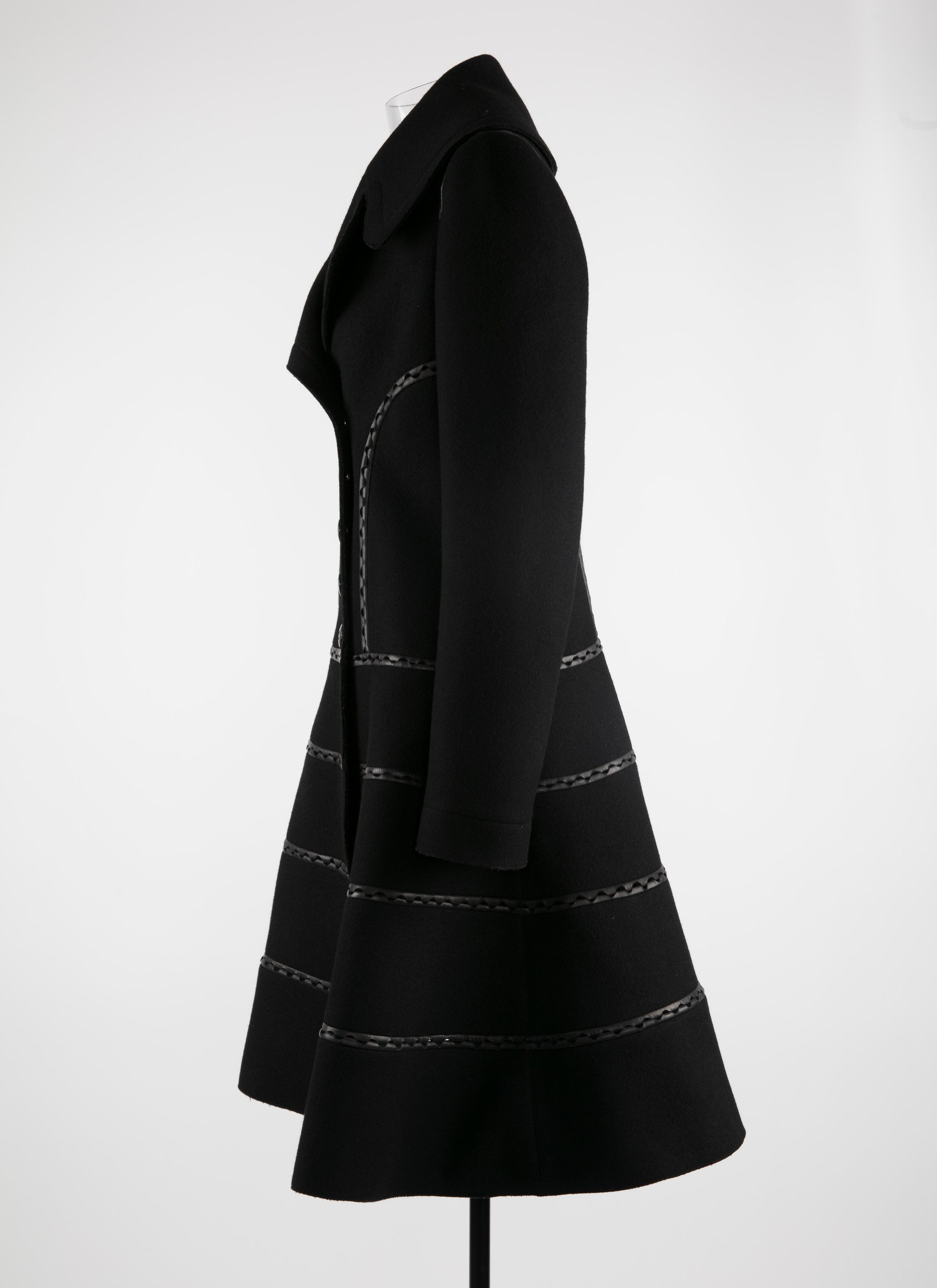 Manteau charnière en laine - Noir