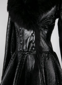 Manteau court en cuir - Noir