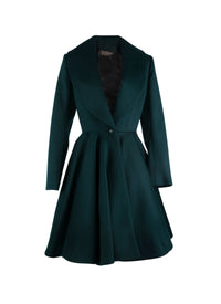 Manteau évasé en laine - Petrole Foncé