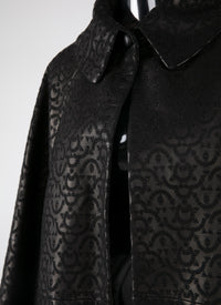 Manteau regular en cuir - Noir
