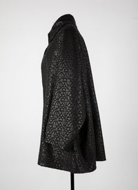 Manteau regular en cuir - Noir