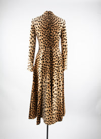 Manteau long imprimé animalier cintré - Beige Clair