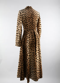 Manteau long imprimé animalier cintré - Beige Clair