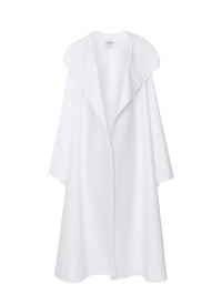 Belted hooded coat - White