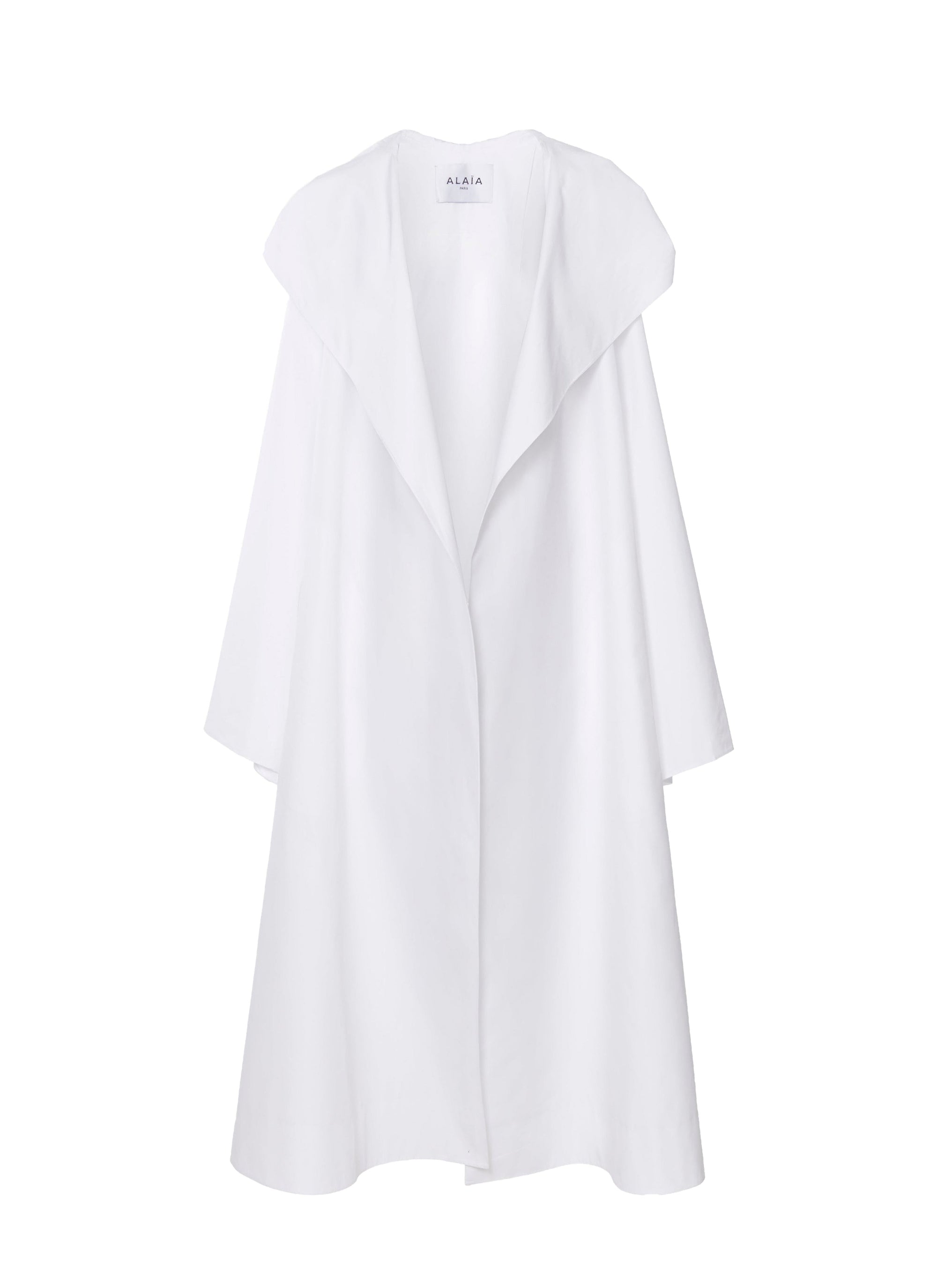 Belted hooded coat - White