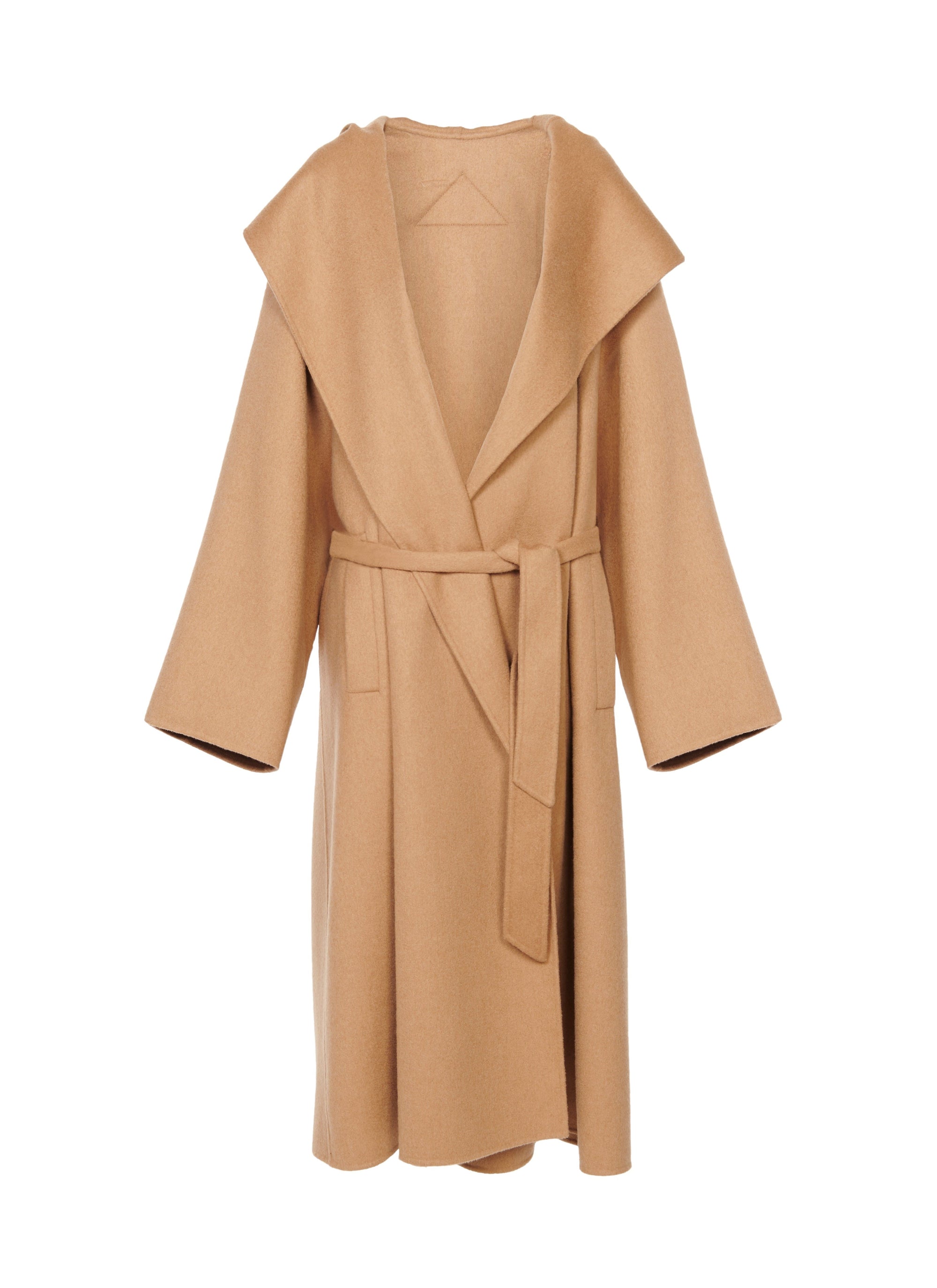 Manteau à capuche ceinturé - Camel