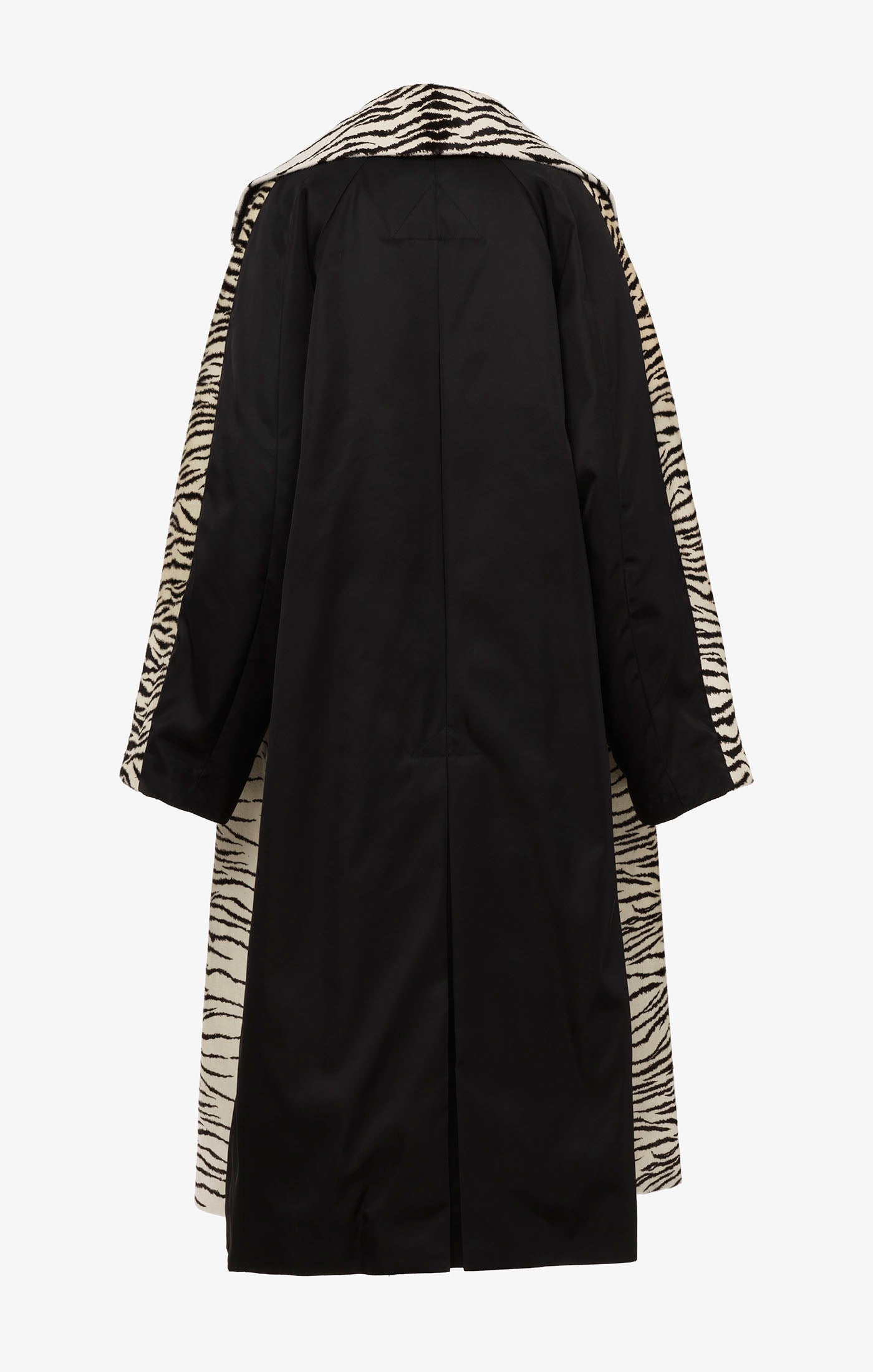 3D striped leather coat - White & Black