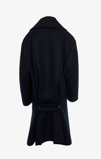 Caban ample en laine - Marine