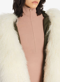 Oversized parka with fur - Khaki