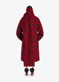 Coat with wool scarf - Navy & Red