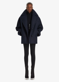 Oversized wool pea jacket - Navy